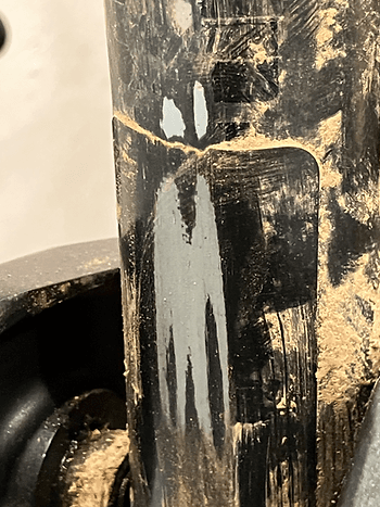 Rear suspension detail on The Iron Skillet